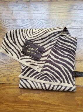 COACH 1941 ZEBRA PRINT SCARF in BROWN & TAN